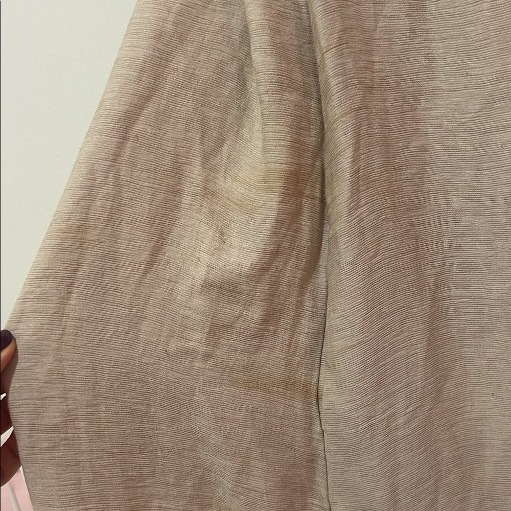 Zara Beige Midi Dress with Black Tie Belt - Picture 3 of 10
